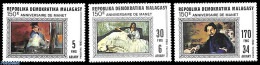 Madagascar 1982 E. Manet Paintings 3v, Mint NH, Art - Modern Art (1850-present) - Paintings - Autres & Non Classés