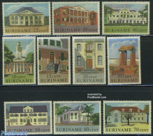 Suriname, Colony 1961 Definitives, Buildings 10v, Mint NH, Art - Architecture - Other & Unclassified