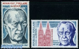 Benin 1976 Adenauer 2v, Mint NH, History - Germans - Politicians - Unused Stamps