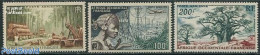 French West Africa 1954 Definitives 3v, Mint NH, Nature - Science - Transport - Trees & Forests - Telecommunication - .. - Rotary Club