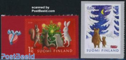 Finland 2008 Christmas 2v S-a, Mint NH, Nature - Religion - Hedgehog - Rabbits / Hares - Christmas - Neufs