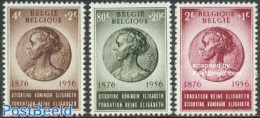 Belgium 1956 Queen Birthday 3v, Mint NH, History - Performance Art - Kings & Queens (Royalty) - Music - Neufs