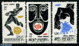 Brazil 1972 Independence 3v, Mint NH, Performance Art - Music - Unused Stamps