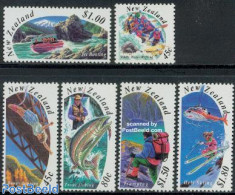 New Zealand 1994 Tourism 6v, Mint NH, Nature - Sport - Transport - Various - Fish - Fishing - Mountains & Mountain Cli.. - Neufs