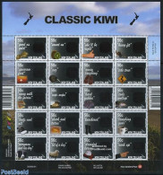 New Zealand 2007 Classic Kiwi 20v M/s, Heath Sensitive, Mint NH, Nature - Birds - Cattle - Dogs - Fruit - Insects - Unused Stamps