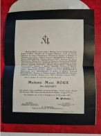 Faire Part Décès MADAME MARIE ROUX NEE DEJOUHEY 1927 YSSINGEAUX PARIS - Documents Historiques