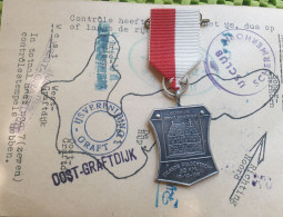 Medaile   + Deelnemerskaart Eilandspolder Noord Holland  15-12-1968  -  Original Foto  !!  Medallion  Dutch . - Other & Unclassified