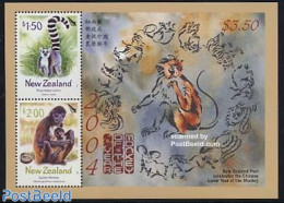 New Zealand 2004 Zoo Animals, New Year S/s, Mint NH, Nature - Various - Animals (others & Mixed) - Monkeys - New Year - Ungebraucht