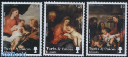 Turks And Caicos Islands 1999 Christmas 3v, Van Dyck Paintings, Mint NH, Religion - Christmas - Art - Paintings - Christmas
