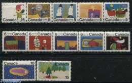 Canada 1970 Christmas 12v (2v+2x[::::]), Normal Paper, Mint NH, Religion - Christmas - Art - Children Drawings - Ongebruikt