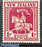 New Zealand 1934 Health 1v, Mint NH, Health - History - Nature - Health - Knights - Horses - Neufs