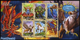 Australia 2011 Mythical Creations 6v M/s, Mint NH, Nature - Mushrooms - Art - Fairytales - Unused Stamps