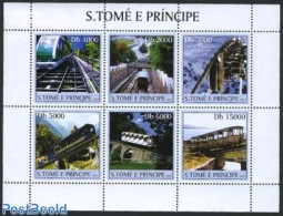 Sao Tome/Principe 2003 Railways 6v M/s, Mint NH, Transport - Railways - Trains