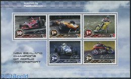 New Zealand 2009 Champions Of World Motorsport 5v M/s, Mint NH, Sport - Transport - Autosports - Sport (other And Mixe.. - Unused Stamps