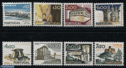 Portugal 1974 Definitives 8v, Normal Paper, Mint NH, Art - Bridges And Tunnels - Castles & Fortifications - Unused Stamps