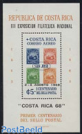 Costa Rica 1968 Stamp Expo S/s, Mint NH, Stamps On Stamps - Stamps On Stamps