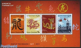 New Zealand 2012 Year Of The Dragon 4v M/s, Mint NH, Various - New Year - Unused Stamps