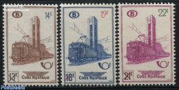 Belgium 1956 Railway Parcel Stamps 3v, Unused (hinged), Transport - Railways - Unused Stamps