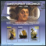Guyana 2006 Columbus 3v M/s, Mint NH, History - Transport - Various - Explorers - Ships And Boats - Maps - Onderzoekers