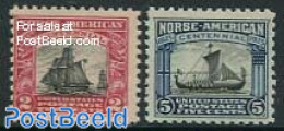 United States Of America 1925 Norwegian Immigrants 2v, Unused (hinged), Transport - Ships And Boats - Unused Stamps