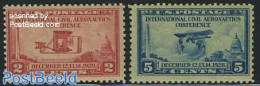 United States Of America 1928 Civil Aeronautic Conference 2v, Mint NH, Transport - Various - Aircraft & Aviation - Glo.. - Ungebraucht