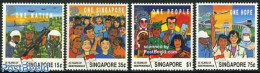 Singapore 1990 25 Years Independence 4v, Mint NH, History - Transport - Militarism - Aircraft & Aviation - Militaria