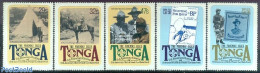 Tonga 1982 Scouting 5v, Mint NH, Nature - Sport - Horses - Scouting - Otros & Sin Clasificación