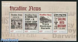 Australia 2013 Headline News 4v M/s, Mint NH, History - Transport - Newspapers & Journalism - World War II - Space Exp.. - Ungebraucht