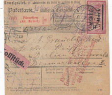 Deutsches Reich Memel Paketkarte 1922 - Klaipeda 1923