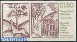 Great Britain 1988 Definitives Booklet, Wolf And Birds, Selvedge At Left, Mint NH, Nature - Birds - Stamp Booklets - Neufs