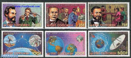 Comoros 1976 Telephone Centenary 6v, Mint NH, Science - Transport - Various - Telecommunication - Telephones - Space E.. - Telecom