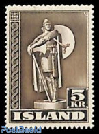 Iceland 1943 5Kr, Perf. 14, Stamp Out Of Set, Unused (hinged) - Ongebruikt