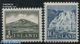 Iceland 1935 Definitives 2v, Unused (hinged), Nature - Water, Dams & Falls - Unused Stamps