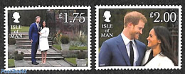 Isle Of Man 2018 Prince Harry And Meghan Markle 2v, Mint NH, History - Kings & Queens (Royalty) - Familles Royales