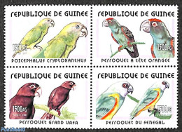 Guinea, Republic 2001 Parrots 4v [+], Mint NH, Nature - Birds - Parrots - Other & Unclassified