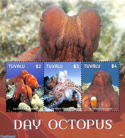 Tuvalu 2019 Day Octopus 3v M/s, Mint NH, Nature - Fish - Fishes