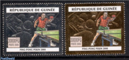 Guinea, Republic 2005 Olympic Games, Table Tennis 2v (silver/gold), Mint NH, Sport - Olympic Games - Table Tennis - Tafeltennis