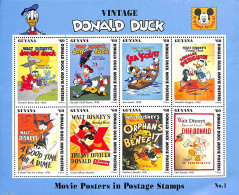 Guyana 1993 Vintage Donald Duck 8v M/s, Mint NH, Transport - Ships And Boats - Art - Disney - Ships