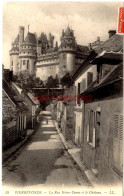 CPA PIERREFONDS - LA RUE NOTRE DAME ET LE CHATEAU - LL - Pierrefonds