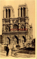 CPA PARIS - FACADE DE NOTRE DAME - Notre Dame De Paris