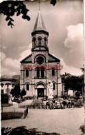 CPSM LA BOURBOULE - L'EGLISE ET LA STATUE RETOUR  LA VIE - La Bourboule