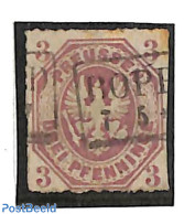 Germany, Prussia 1865 3pf Used, Brown Spot, Used Stamps - Other & Unclassified