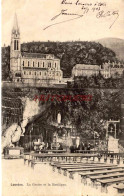 CPA LOURDES - LA GROTTE ET LA BASILIQUE - Lourdes