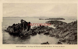 CPA SAINT RAPHAEL - LA PLAGE DES FOURNAS ET LE LION DE TERRE - Saint-Raphaël