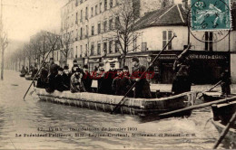 CPA IVRY - INONDATIONS DE JANVIER 1910 - LE PRESIDENT FALLIERES, LEPINE, COUTANT,.. - Ivry Sur Seine