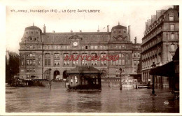 CPA INONDATIONS DE PARIS - LA GARE SAINT LAZARE - Inondations De 1910