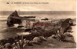 CPA BIARRITZ - LE ROCHER DE LA VIERGE ET LA PASSERELLE - Biarritz