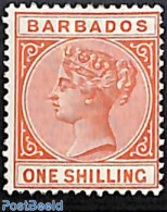 Barbados 1882 1sh, Stamp Out Of Set, Unused (hinged) - Barbados (1966-...)