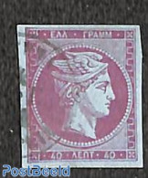Greece 1861 40L, Athens Print, Used, With Attest Raybaudi, Used Stamps - Oblitérés
