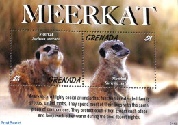 Grenada 2021 Meerkat 2v M/s, Mint NH, Nature - Animals (others & Mixed) - Wild Mammals - Other & Unclassified